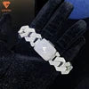 Lifeng Jewelry 20mm 4rows VVS Moissanite Cuban Link Chain Bracelet Sterling SIlver Diamond Hiphop Moissanite Cuban Chain for Men
