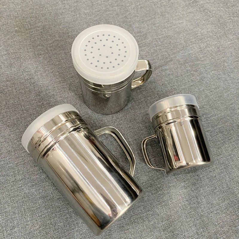 1Pcs Salt Sugar Bottle With Handle Multi-purpose Stainless Steel Kitchen Gadgets Spice Pepper Shaker Spice Jar Seasoning Can