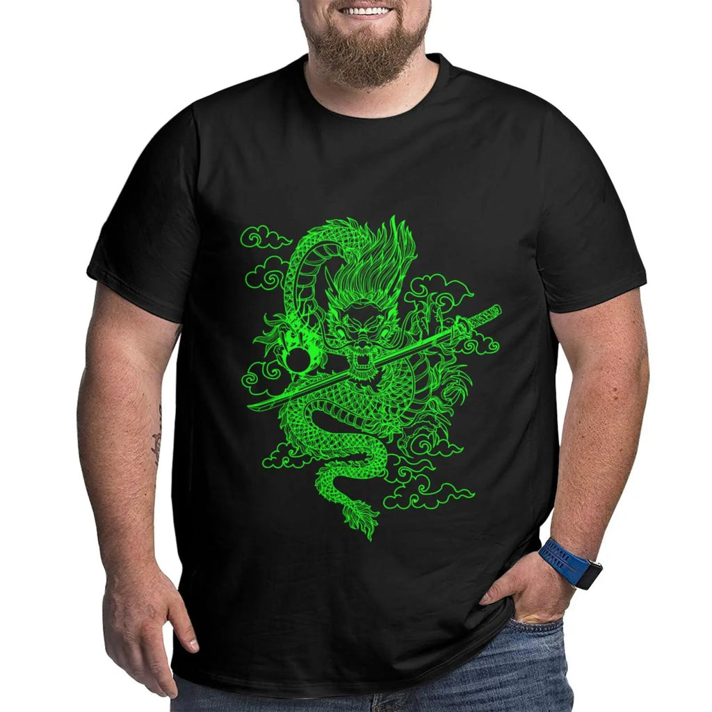 Unique Design Graphic Men T Shirts Plus Size Oversized Cotton T-shirts for Big Man Black Summer Short Sleeves Clothes Tops