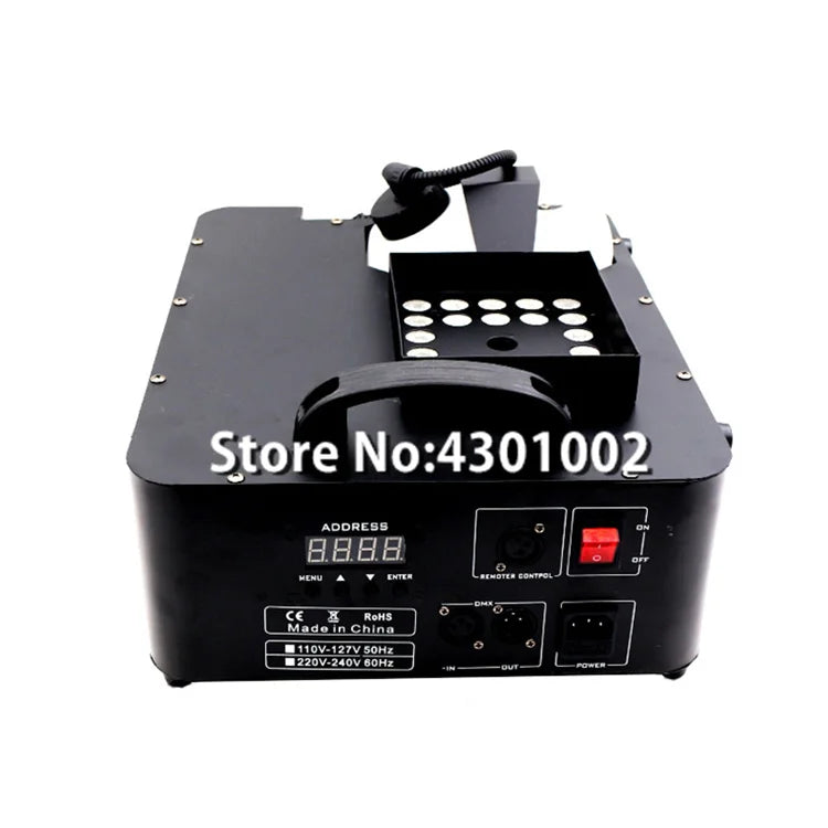 High Power DJ Stage Smoke Machine 24x9W RGB 3in1 Led 1500W Fog Machine DMX Remote Vertical Fogger for Disco Music Party Wedding