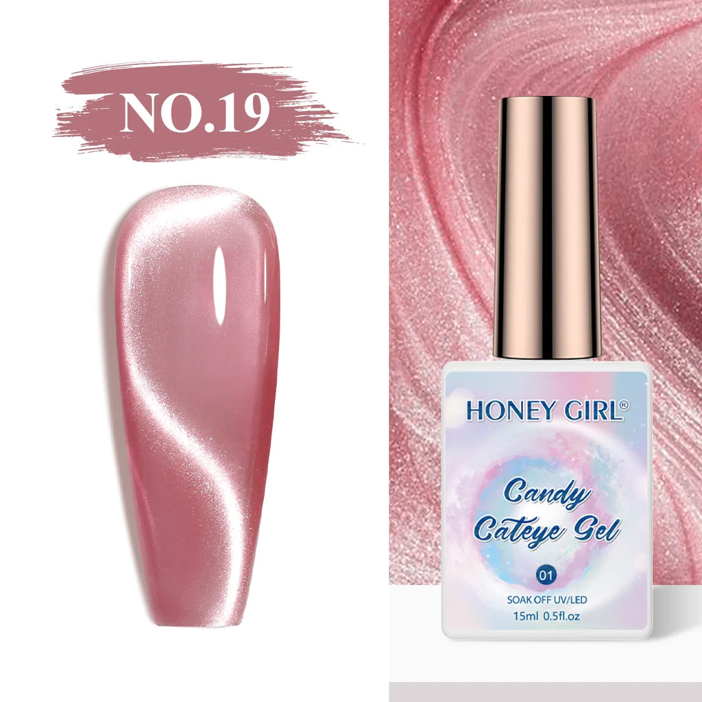 HONEY GIRL Moon Light Magnetic CatEye 24 Colors Jelly Gel Polish Set Wholesale 9d Crystal Uv Gel Nail Polish Cat Eye Gel Polish