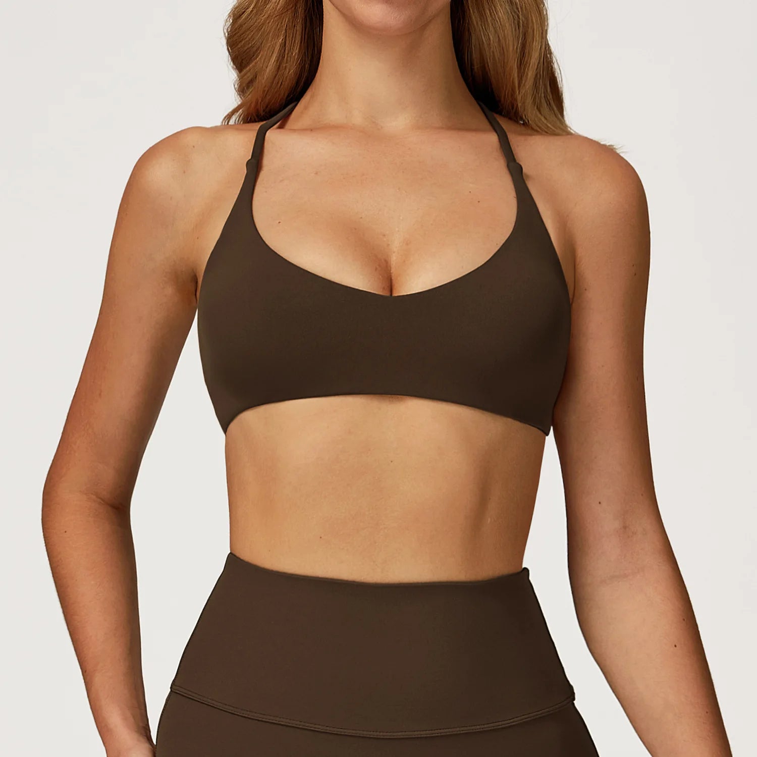 Backless Yoga Suit Halter Neck Tight Quick-drying Fitness Suit High-intensity Sports Suit Female