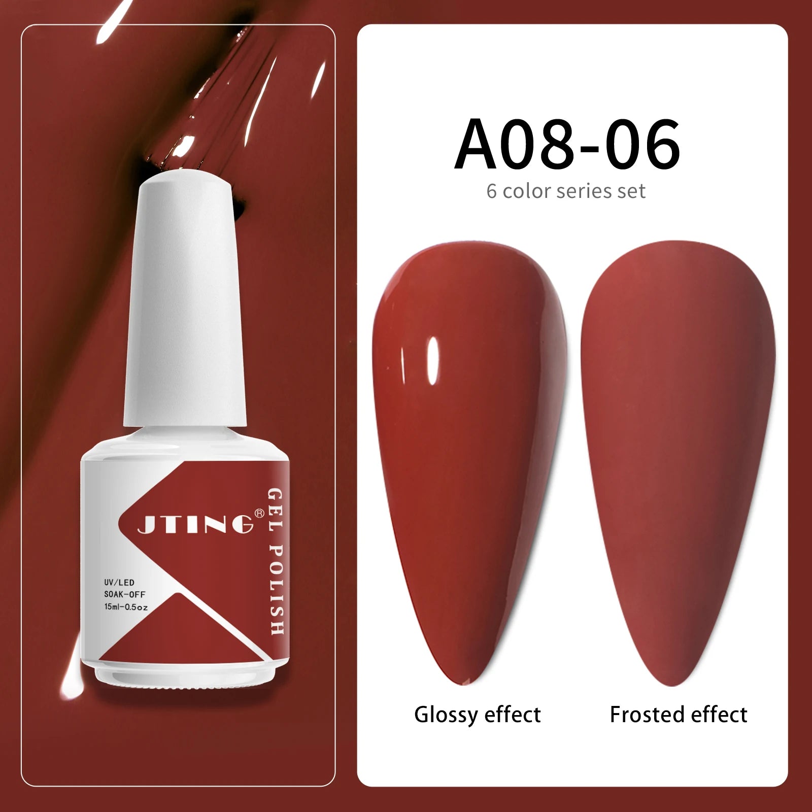 JTING Acrylic Nail Art Gel Polish UV Gel OEM Wholesale 6 Colors Set 15ml Bottles Gel NAIL Polish Kit Custom Private Label