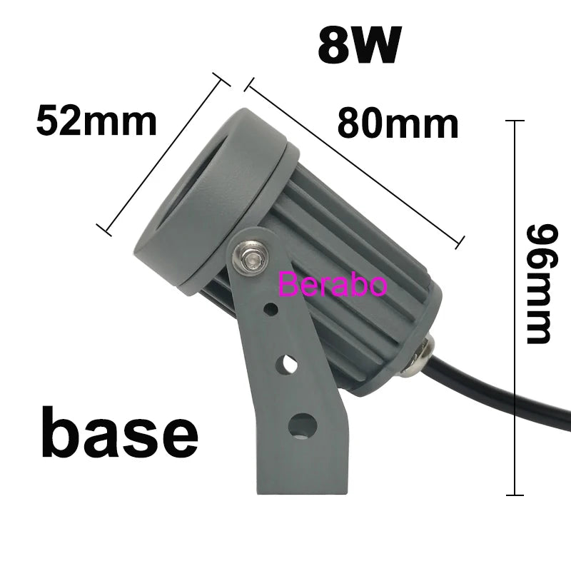 LED Lawn Light  Wall Washer 8W Waterproof Floodlights Narrow Beam Spot Lamp Outdoor Landscape Lighting AC100-240V DC12V