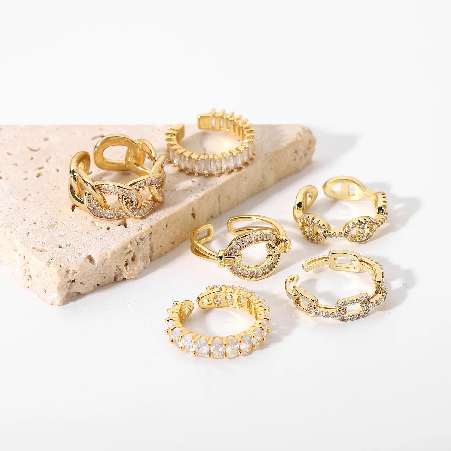 YW High Quality New Style Jewelry Zircon Ring Opening Retro Wholesale Rings for Women