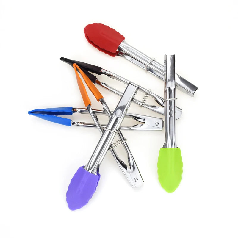Stainless Steel Silicone Food Tong  Kitchen Tongs Silicone Non-slip Cooking Clip Clamp BBQ Salad Tools Grill Kitchen Accessories