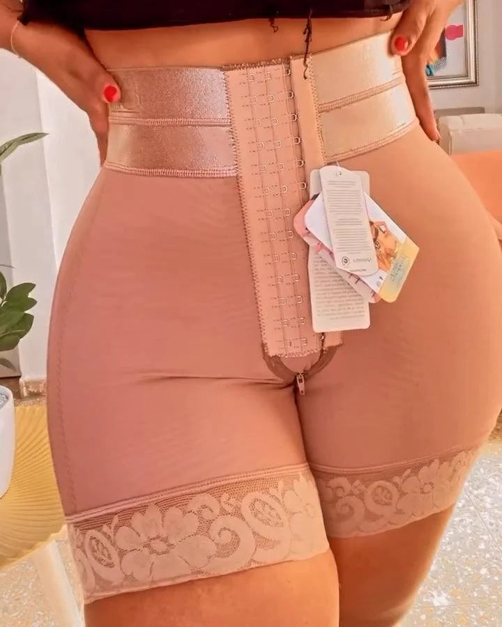 High Waist Tummy Control Butt Push up Fajas Short Gaine Colombienne Zipper Butt Lifter Pants High Waist Slimming Body Shaper