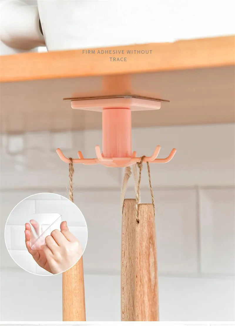 Kitchen Hook Organizer Bathroom Hanger Wall Dish Drying Rack Holder for Lid Cooking Accessories Cupboard Storage Cabinet Shelf