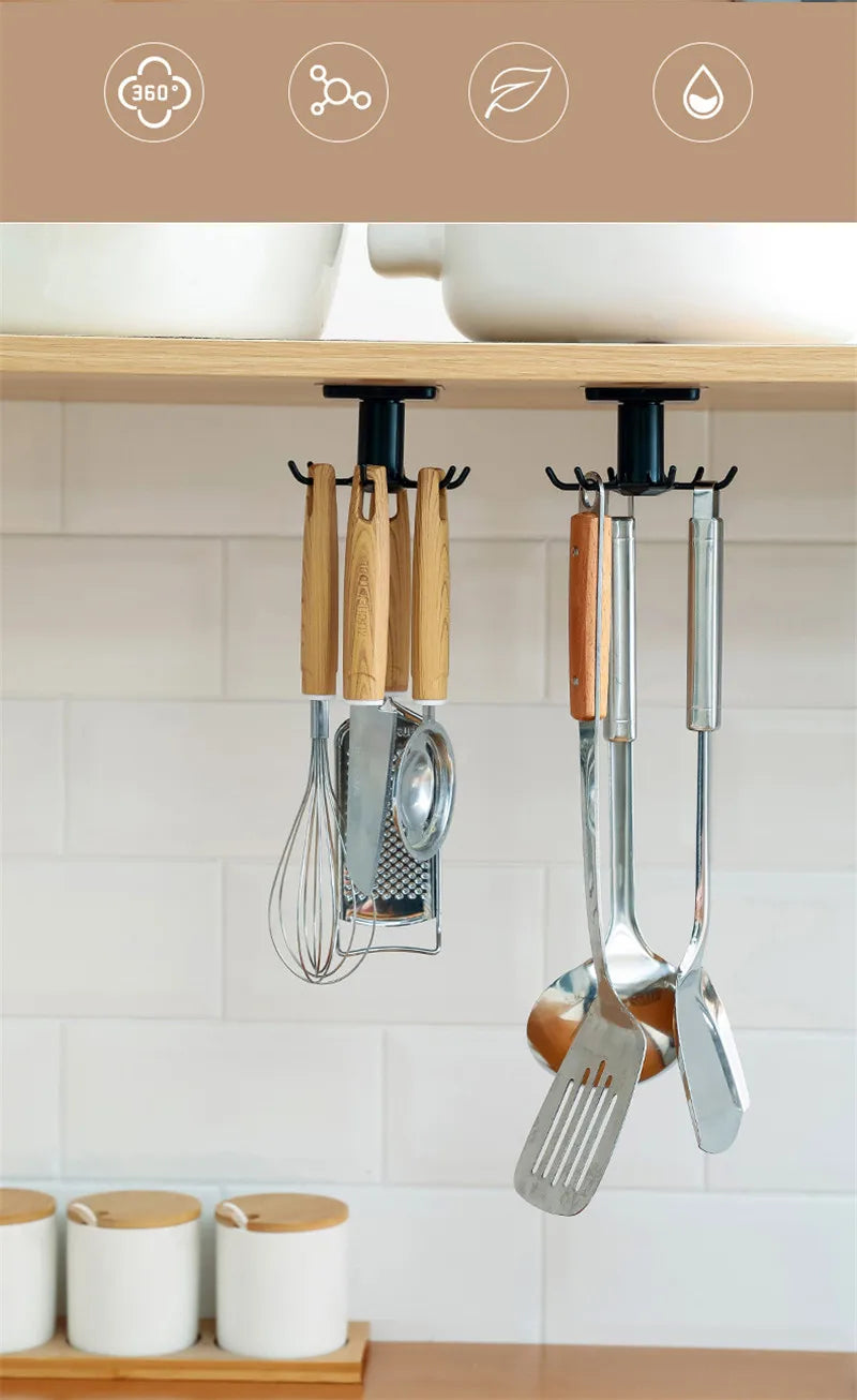 Kitchen Hook Organizer Bathroom Hanger Wall Dish Drying Rack Holder for Lid Cooking Accessories Cupboard Storage Cabinet Shelf