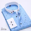 Men Fashion Spring Autumn New Style Printing Shirts Long Sleeve Lapel Collar Button Slim Tops Clothes Casual Shirt