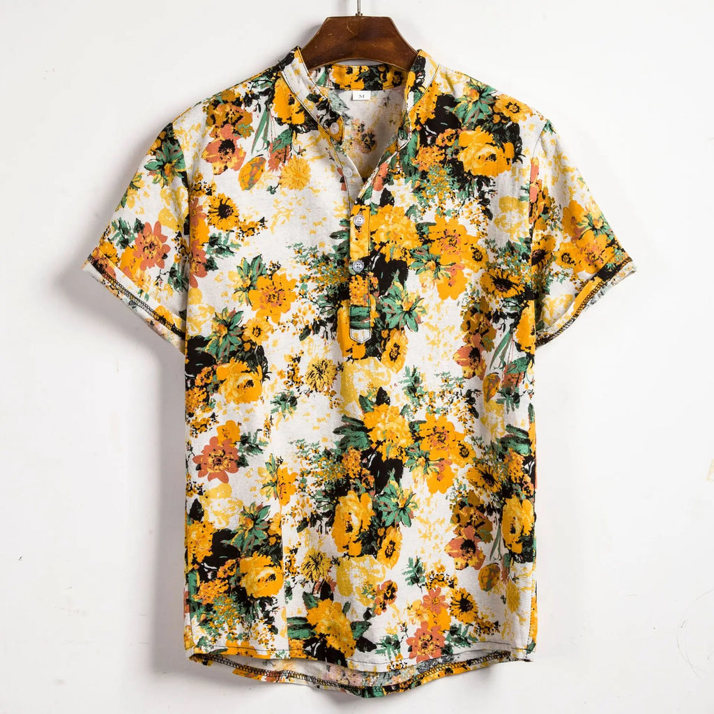 OEM Service Custom Wholesale Summer Men Clothing Short Sleeve Hawaiian Printed Fashion Shirt