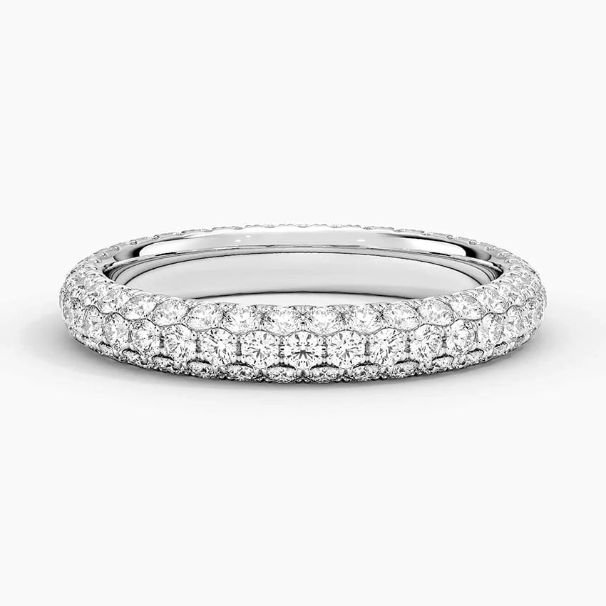 Dazzling Moissanite Eternity Ring by Starspire Jewels (Model SJEN016) in 925 Sterling Silver Bright Shine Timeless Luxury Style