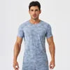 Men's High-quality Short Sleeved T-shirt Custom Logo 87%Nylon 13%Spandex Muscle Fit Moisture Wicking T Shirt for Men