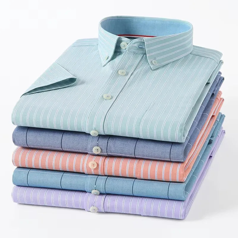 Custom Men's Wholesale  Plus Size Men Shirts Customized Accept Long Sleeve Shirts  Striped Plaid Casual Chemise Pour Homme
