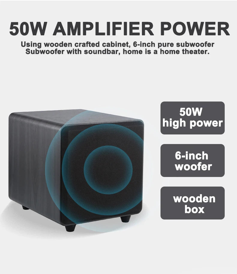 39.5-Inch TV Sound Bar with Subwoofer 2.1 Soundbar for TV Coaxial/Optical/Aux/USB/TF Card with EQ Adjustable Surround Sound