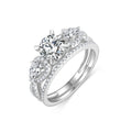 Ruizuan Fashion Jewelry Wedding Ring Set Romantic 1CT 6.5mm Moissanite Silver Wholesale Fashion Jewelry Rings