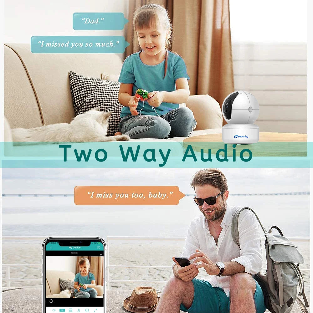 5MP Indoor Security Camera Human Detect Auto Tracking Wifi PTZ IP Camera Smart Home Protection 2-way Audio Nanny/Pet/Baby Camera