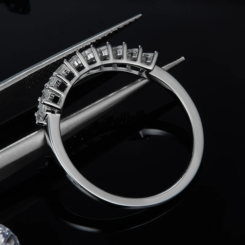 Unique Style Pear Cut Chain Ring Ice Out Jewelry Fancy Design Moissanite Sterling 925 Silver Rings
