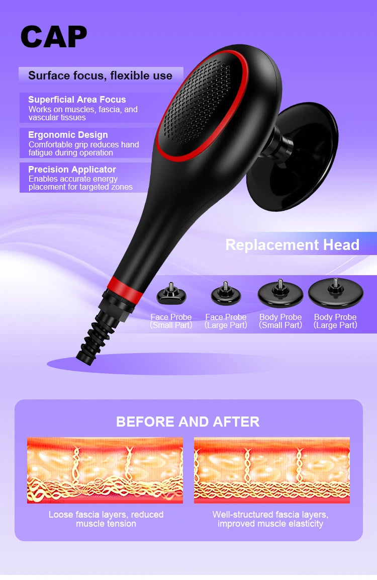 Upgrade 448KHZ RF Tecar Therapy RET CET Diathermy Fat Removal Machine Anti-Cellulite Relieve Pain Home Appliance Muscle Massager