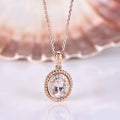 Elegant Flower Teardrop Pendant Necklace for Women Copper Link Chain Fashion Jewelry Gift for Birthday Party