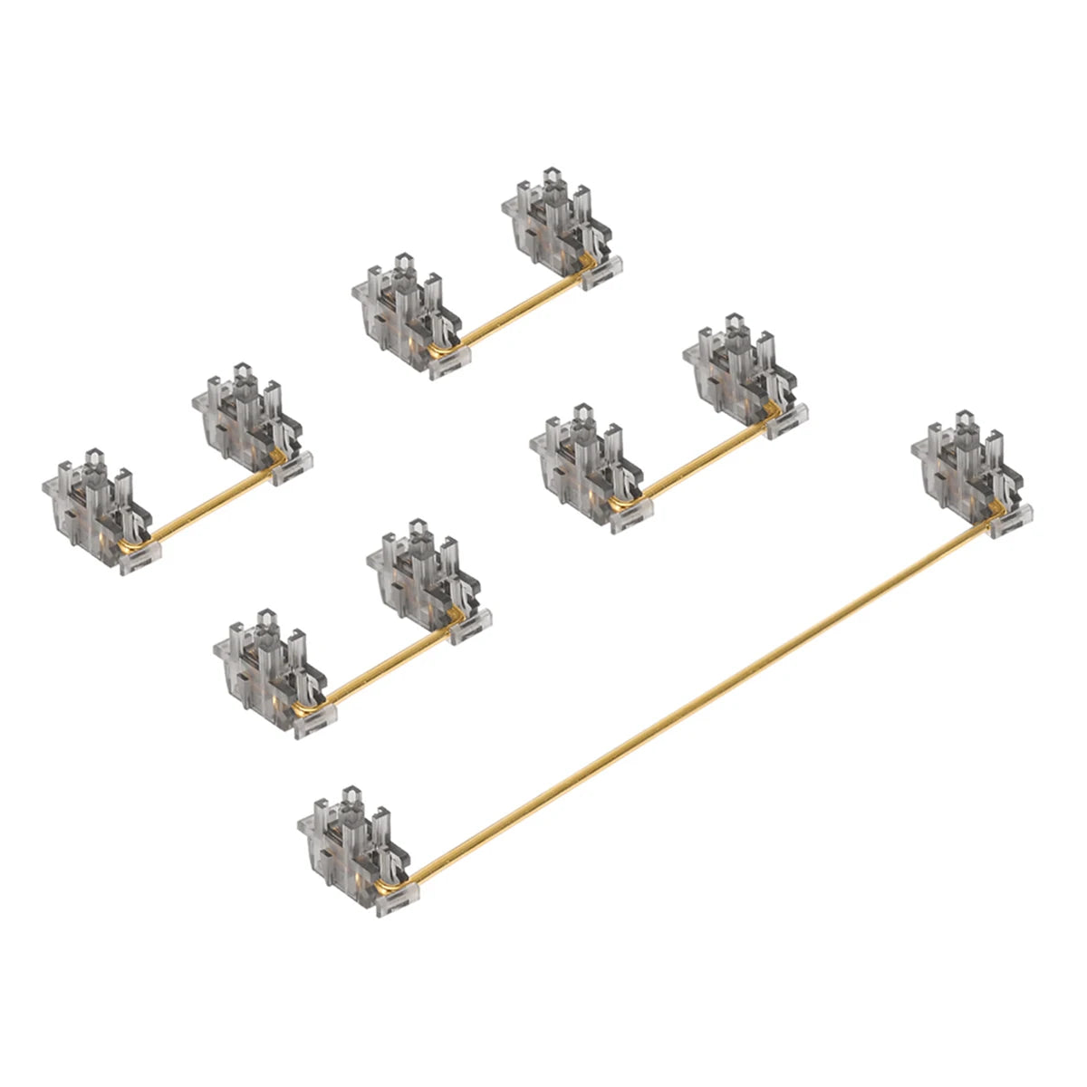 DUROCK Piano Plate Mount Stabilizers 2u 6.25u 7u Panda Stabilizer Gold-plated Wire Plate Stabs Smokey Clear Keyboard Stabilizers