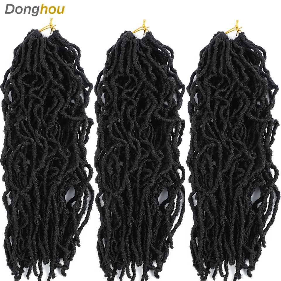 18”24”36” Mix Green New Faux Locs Crochet Hair Synthetic Curly Dreadlocks Hair Extensions Faux Cheveux Soft Locs Crochet Braids