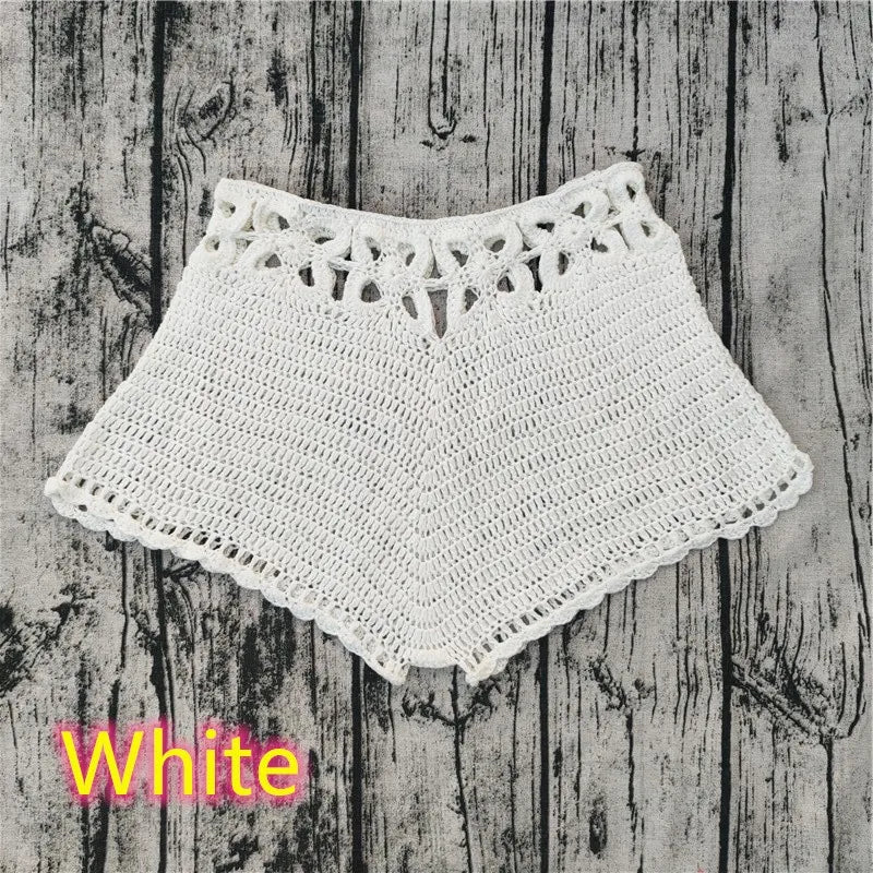 Colorful Fashion Handmade Crochet Shorts Beach Bikini Hot Pants Bike Gym Pant - low-Rise