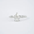 Starsgem S925 Sterling Silver 1.5ct Pear Cut Moissanite Pave Band Engagement Rings