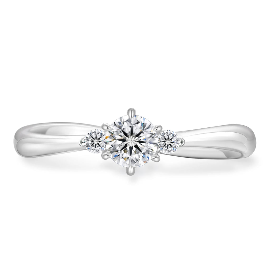 Luxury Iced Out Side Stone Wedding Rings S925 Sterling Silver Lab Grown Diamond Engagement Three Stone Moissanite Ring for Women