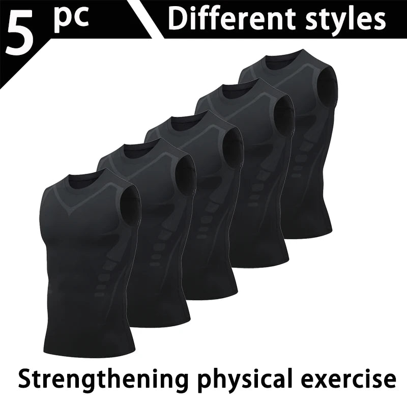 USA Warehouse 5 Pack Men's Athletic Compression Shirts Sleeveless Tight Workout Tank Tops Sports Base Layer Running Basketball