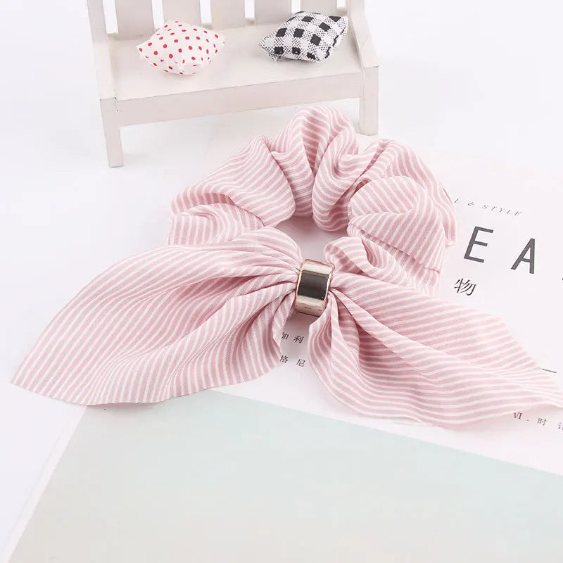 Cute Rabbit Ear Floral Women Hair Accessories Elastic Hair Band Hair Rope For Girls Rubber Band Tie Hair Scrunchies