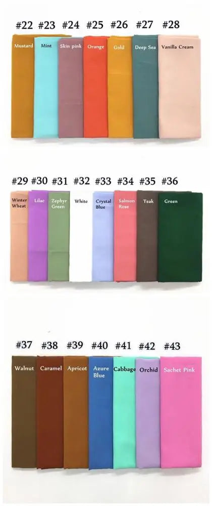 2019 Fashionable Customize Instant Cross Chiffon Hijab Solid Color Scarves Shawls