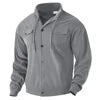 Spring and Autumn Casual Retro Multi Pocket Sports Men's Clothing Lapel Top Single-breasted Solid Color Slim-fit Jacket