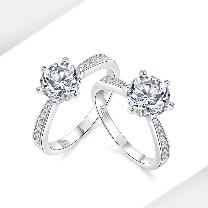 Starsgem 925 Sterling Silver D VVS1 Moissanite Gemstone Engagement Rings for Women