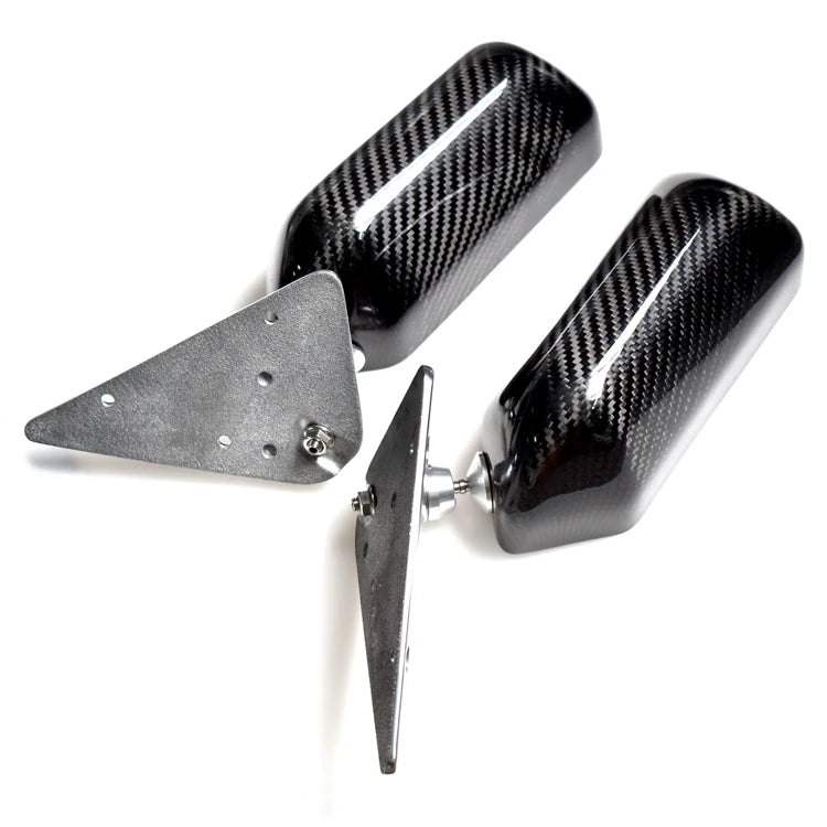 Universal F1 Style Side Mirrors Real Carbon Fiber Rearview Mirrors Blue Tint Mirror for All Cars