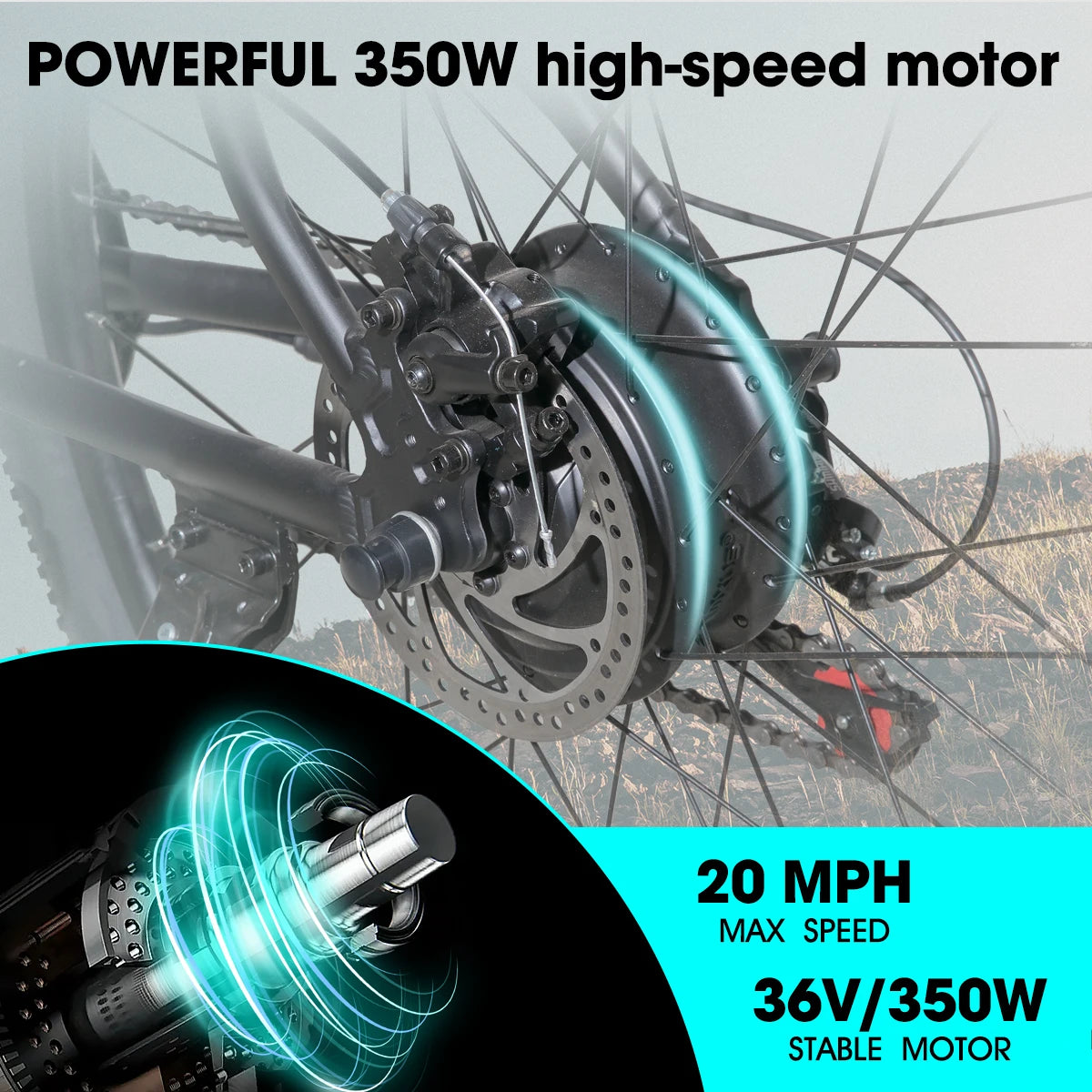 JOYKIE 26-Inch 7-Speed High-Tensile Steel Frame  Suspension Fork 2025 New Model Electric Mountain Bike