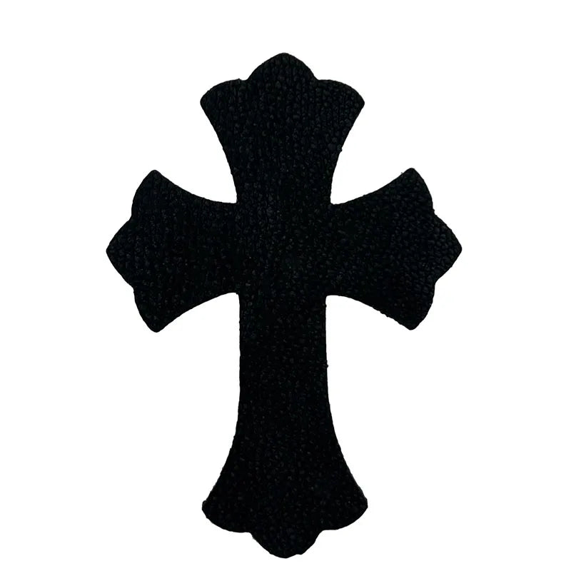 4.5*6.5cm Sheepskin Leather Patch With Cross Shaped Leather Label Genuine Leather DIY With Multiple Colors-106-182