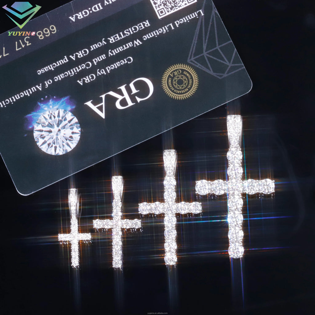 Wholesale Price Ready to Ship Gold Plated Pendant VVS Moissanite Diamond 925 Sterling Silver Charms Pendant for Necklace Jewelry