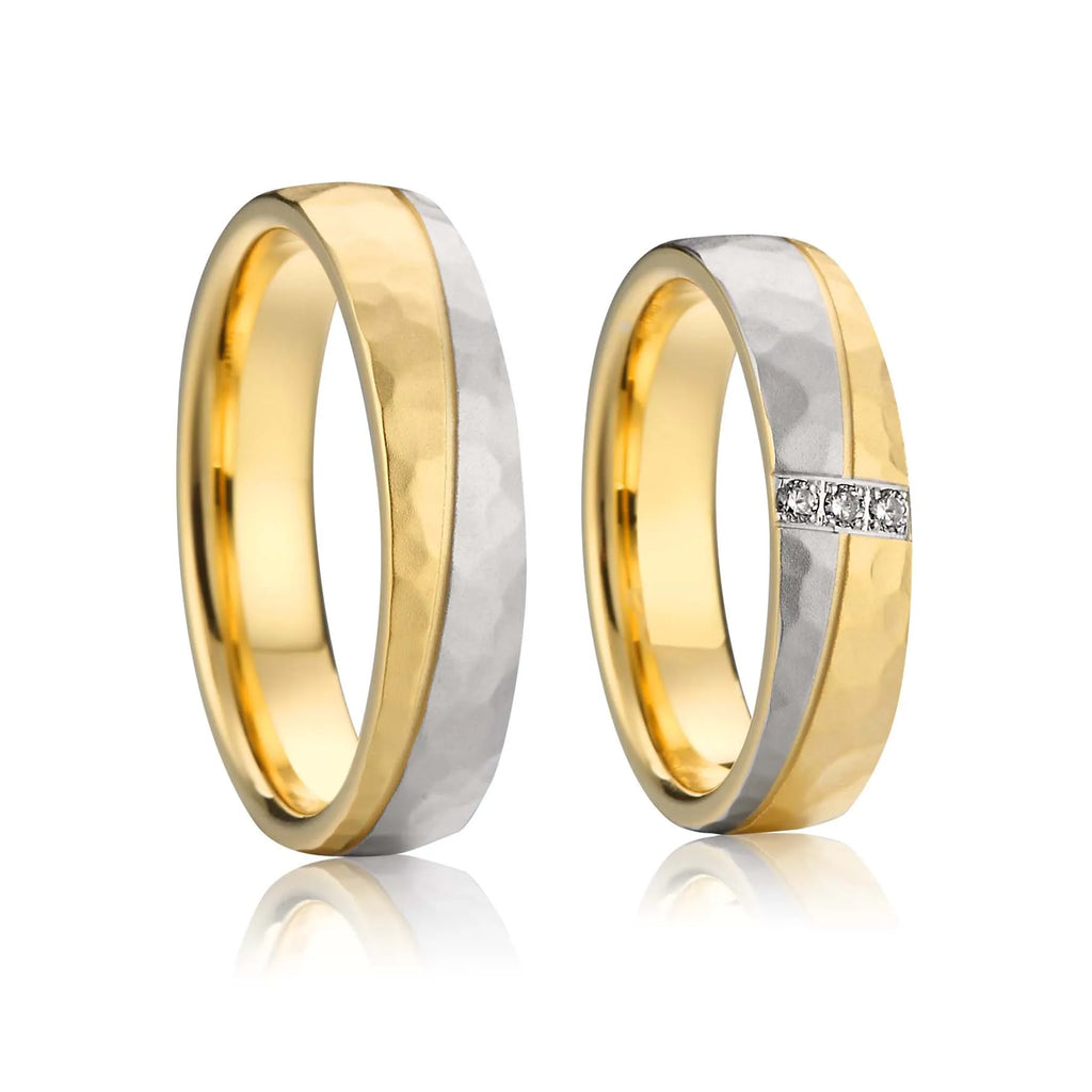 Splendid Designer 2pcs Bridal Wedding Engagement Rings Bridal Sets Silver Stainless Steel Jewelry Statement Ring