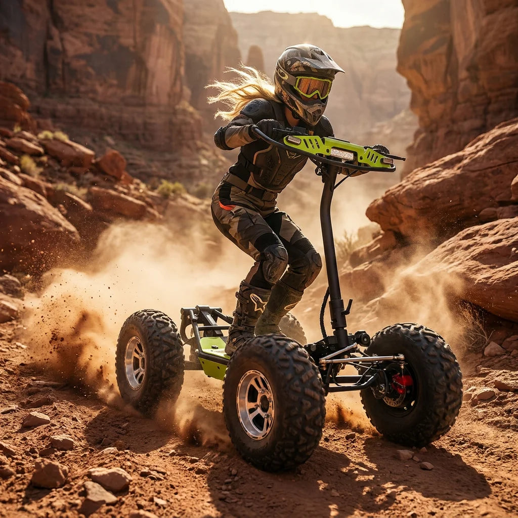 Off-Road Electric ATV 4WD 6000W 50Ah Battery 75km/h All Terrain Scooter Rugged Tires Powerful Outdoor Adventure Ride