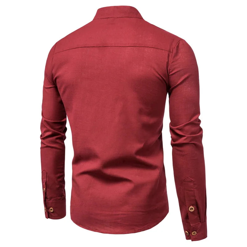 Liu Ming Custom Wholesale Spring Summer Men Clothes Polyester Cotton Long Sleeve Casual Slim Business Collar Shirt Blouse