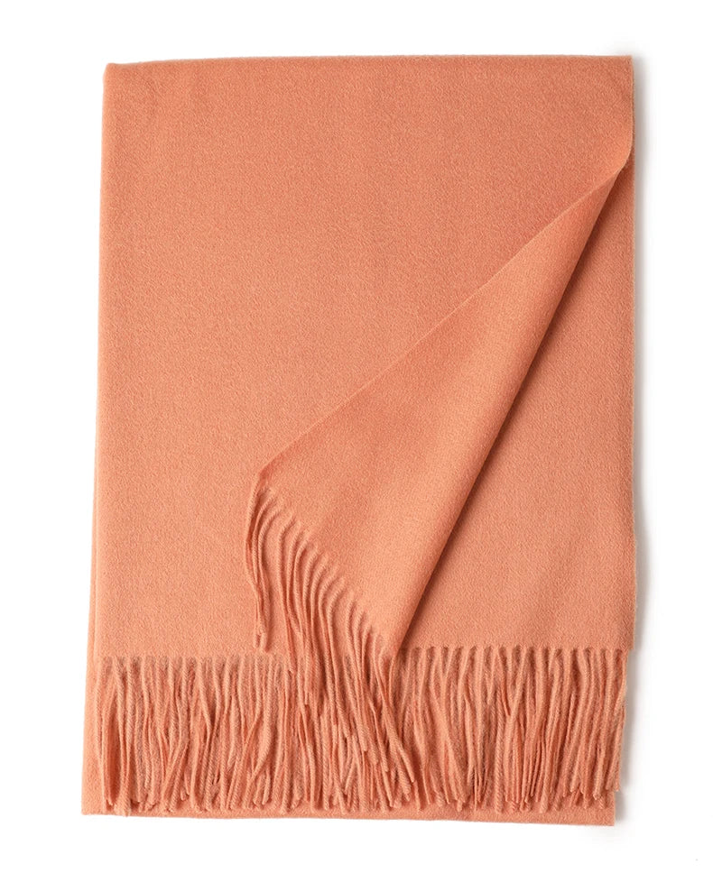 Designer Luxury Fashion Winter Ladies Wool Scarf Stoles Custom Embroidery logo Women Plain Color Wool Scarves Shawl for Women