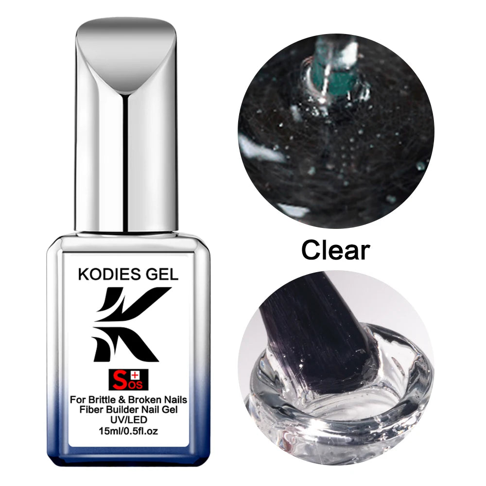 Low MOQ SOS Fiber Rubber Base Coat UV Gel Polish Non-Toxic Nail Repair Thin Soft Nails Builder