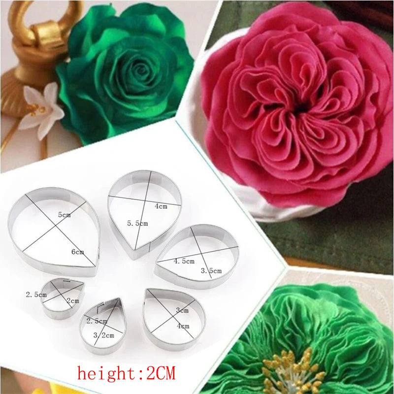 5PCS/Set Round Stainless Steel Biscuit Mould Portable Cake Fondant Mold Kitchen Gadgets Baking Accessories Cookie Cutter
