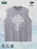 Grace Compassion Cross Graphic Washed Vest US Warehouse 3 Colors Cotton Tank
