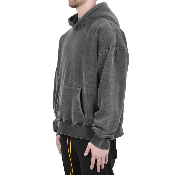 Heavyweight French Fleece Acid Washed Hoodie High Street Series Washing Old Sweater Stone Washed Vintage Hoodie Oversized