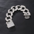 Miami Oversized 28mm Cuban Link Bracelet 18K Gold Plated Set with Zirconia Stylish and Trendy Design for Party Unisex