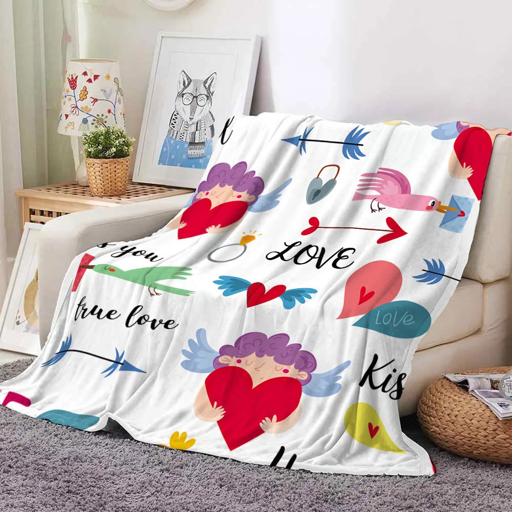 Customizable 3D Printed Synthetic Material One-Piece Dropshipping Double-Sided Flannel White Blanket Digital Foreign Trade