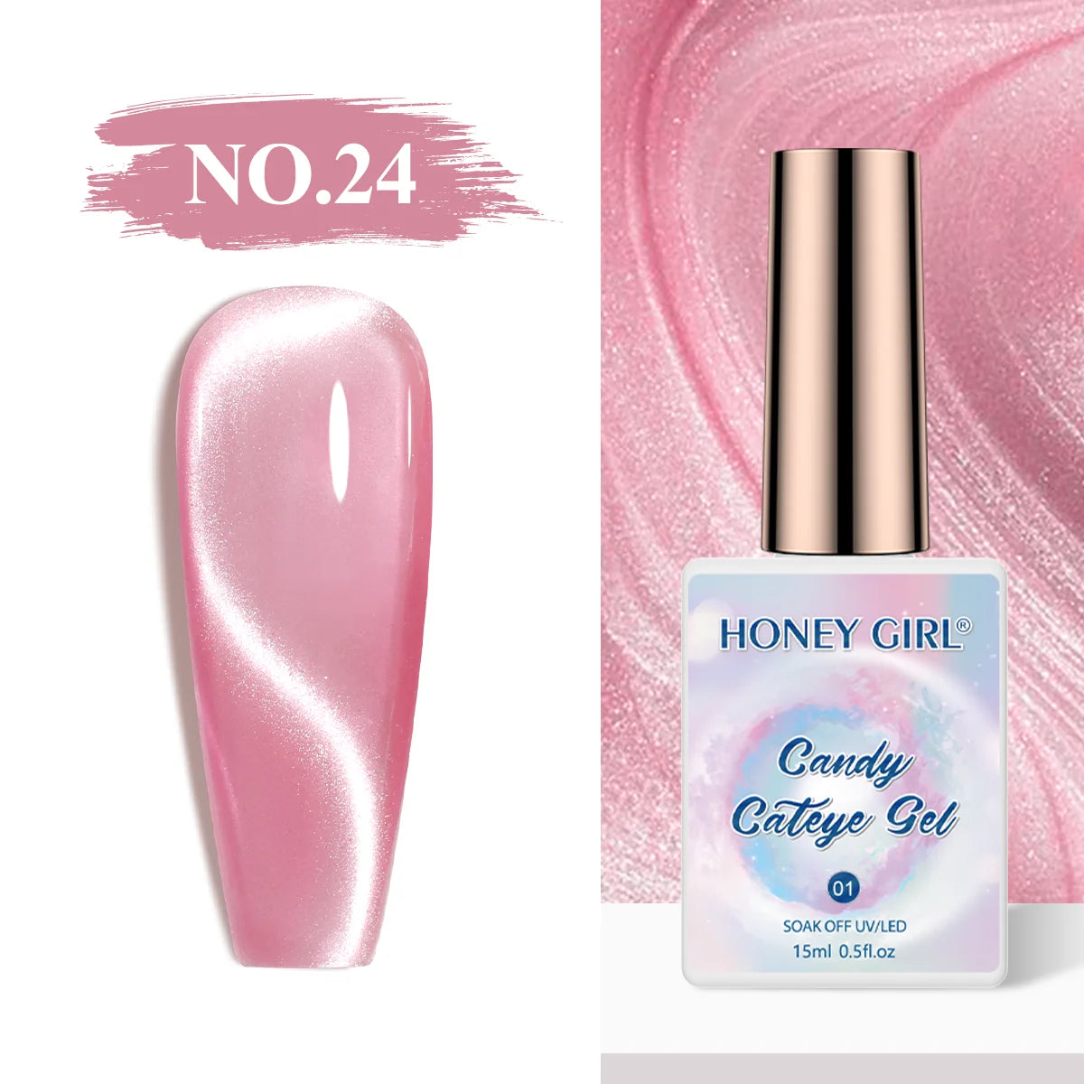 HONEY GIRL Moon Light Magnetic CatEye 24 Colors Jelly Gel Polish Set Wholesale 9d Crystal Uv Gel Nail Polish Cat Eye Gel Polish