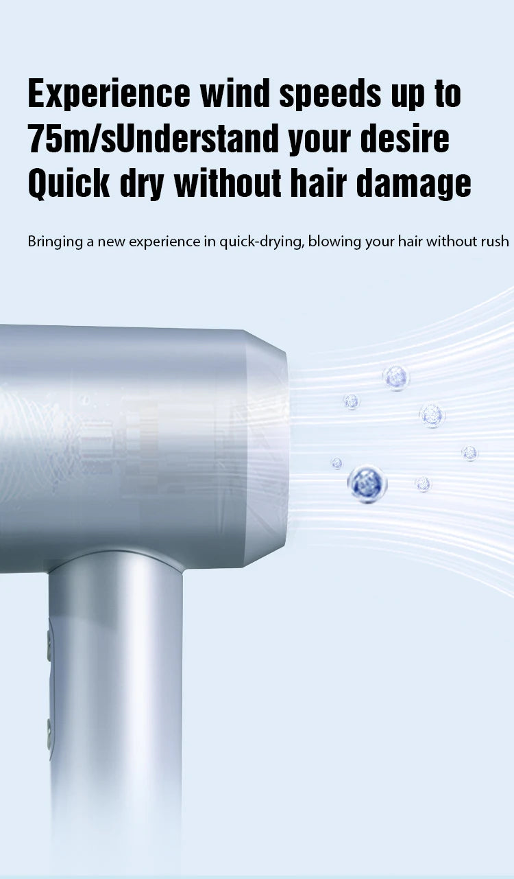 1600W T30 PLUS Professional AC High-Speed Ionic Salon Hair Dryer Smart LED Display Concentrator Nozzle Wall Mount for Hotels